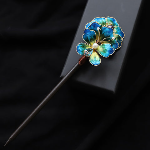 Ronghua wooden hair pin Chinese Jewelry Rong Hua Flower Hair Pin Stick