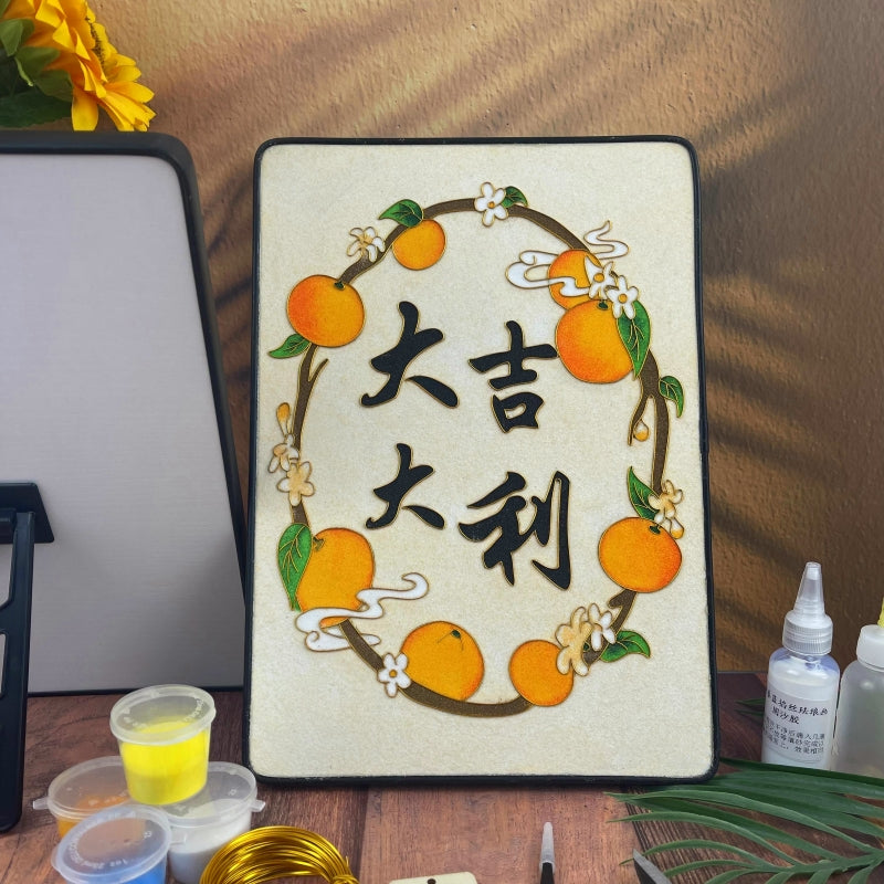 Cloisonne Painting DIY Art Kit Lunar New Year Greetings Cloisonne Kit Chinese Cloisonne Art Kit