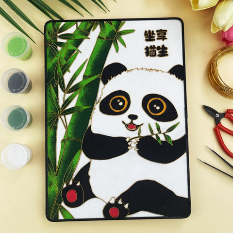 panda face painting​ Cloisonne Painting DIY Art Kit Panda Painting Panda Artwork Cloisonné Kit Chinese Cloisonné Art Kit