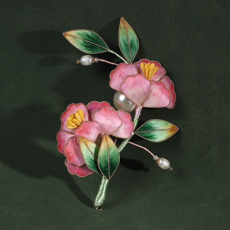 brooch flowers Rong Hua Flower Brooch Ronghua Flower Pins Chinese Jewelry Chinese Accessories Flower Brooch Pin