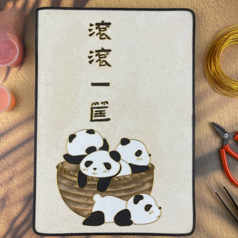 Panda Starter Cloisonné Kit Chinese Cloisonné Art Kit for Beginners Cloisonne Painting DIY Art Kit - Mulan Legacy