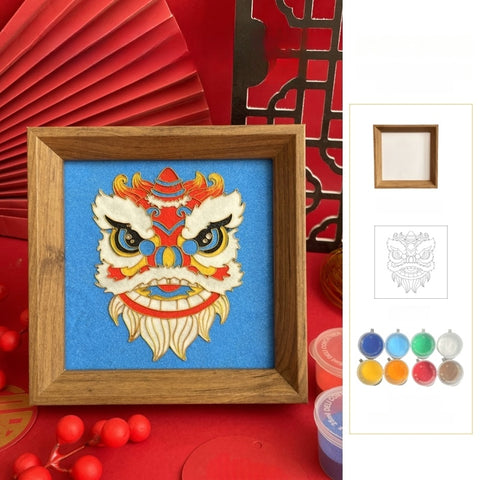 Chinese Cloisonne Art Kit lion head for lion dance​ Cloisonné Kit Cloisonne Painting DIY Art Kit