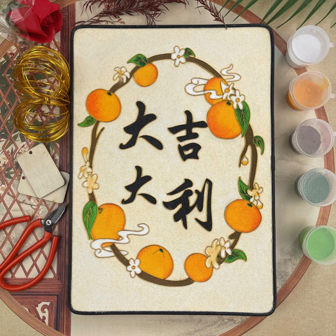 Cloisonne Painting DIY Art Kit Lunar New Year Greetings Cloisonne Kit Chinese Cloisonne Art Kit