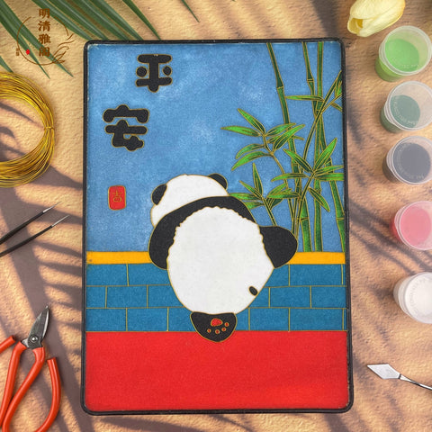 Panda Wallet Art Cloisonné Kit Chinese Cloisonné Art Kit