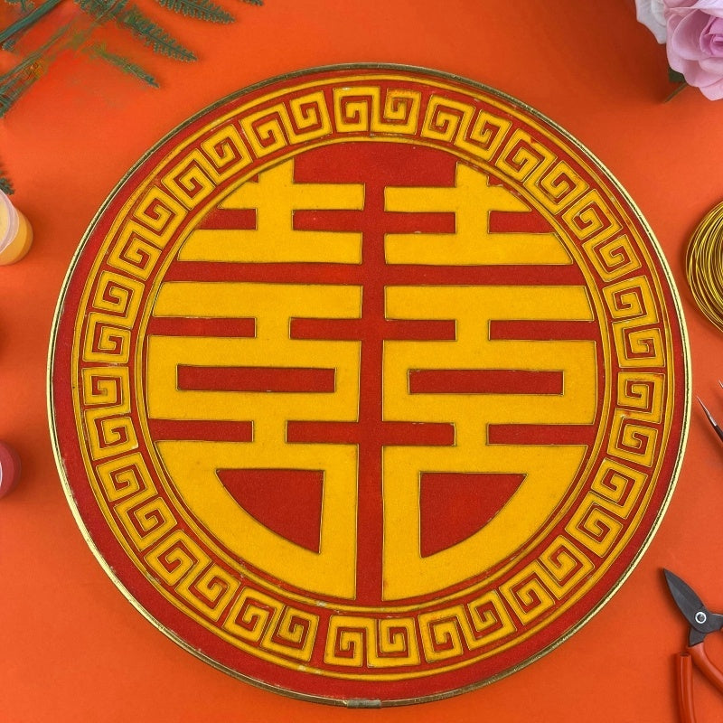 Double Happiness Starter Cloisonné Kit Chinese Cloisonné Art Kit for Beginners Cloisonne Painting DIY Art Kit - Mulan Legacy